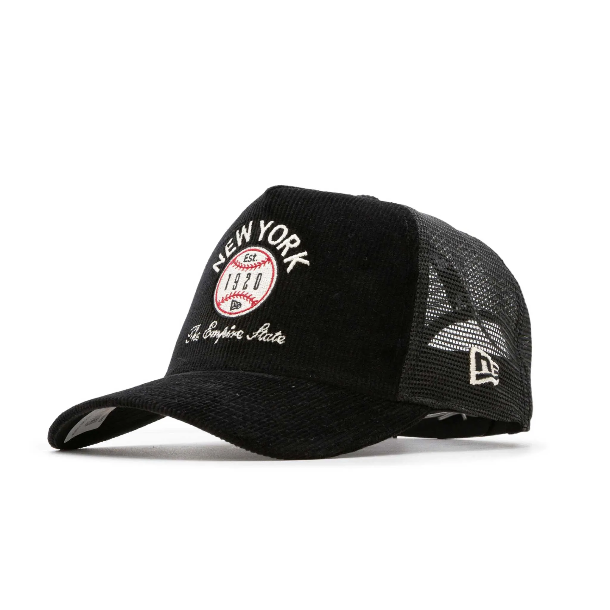 New Era Cord Graphic A-Frame Trucker Cap - Black