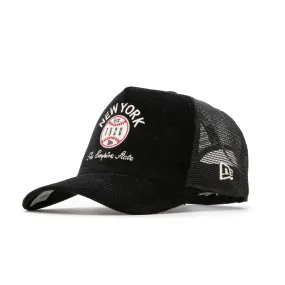 New Era Cord Graphic A-Frame Trucker Cap - Black