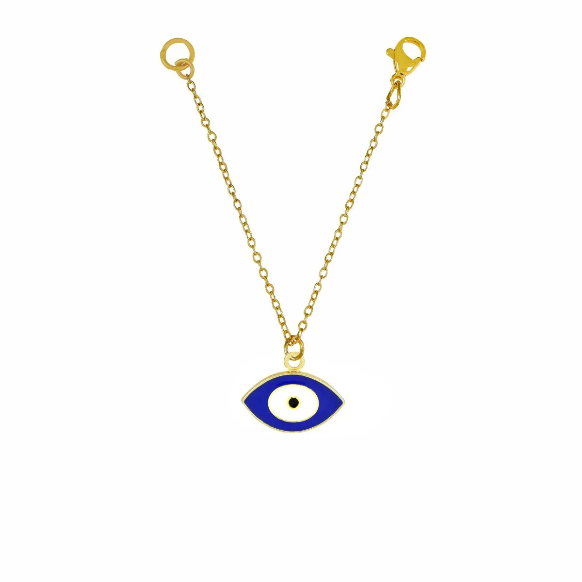 Oval Blue Turkish Evil Eye Nazariya Slim Link Chain Watch Charm For Women
