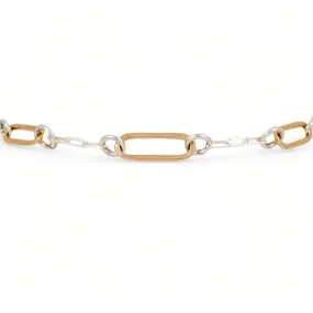 Paperclip Link Floating Bracelet - mixed metals