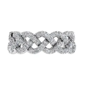 Pave Diamond Twist Eternity Ring Band 18K Gold (1.20 ct. tw.)