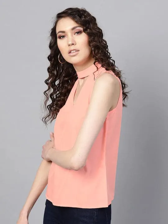 Peach Choker Top