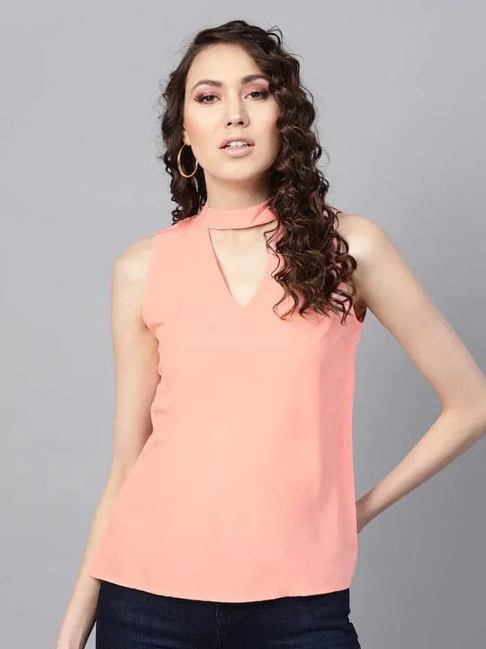 Peach Choker Top