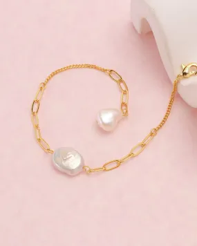Perrie Pearl Gold Chain Bracelet
