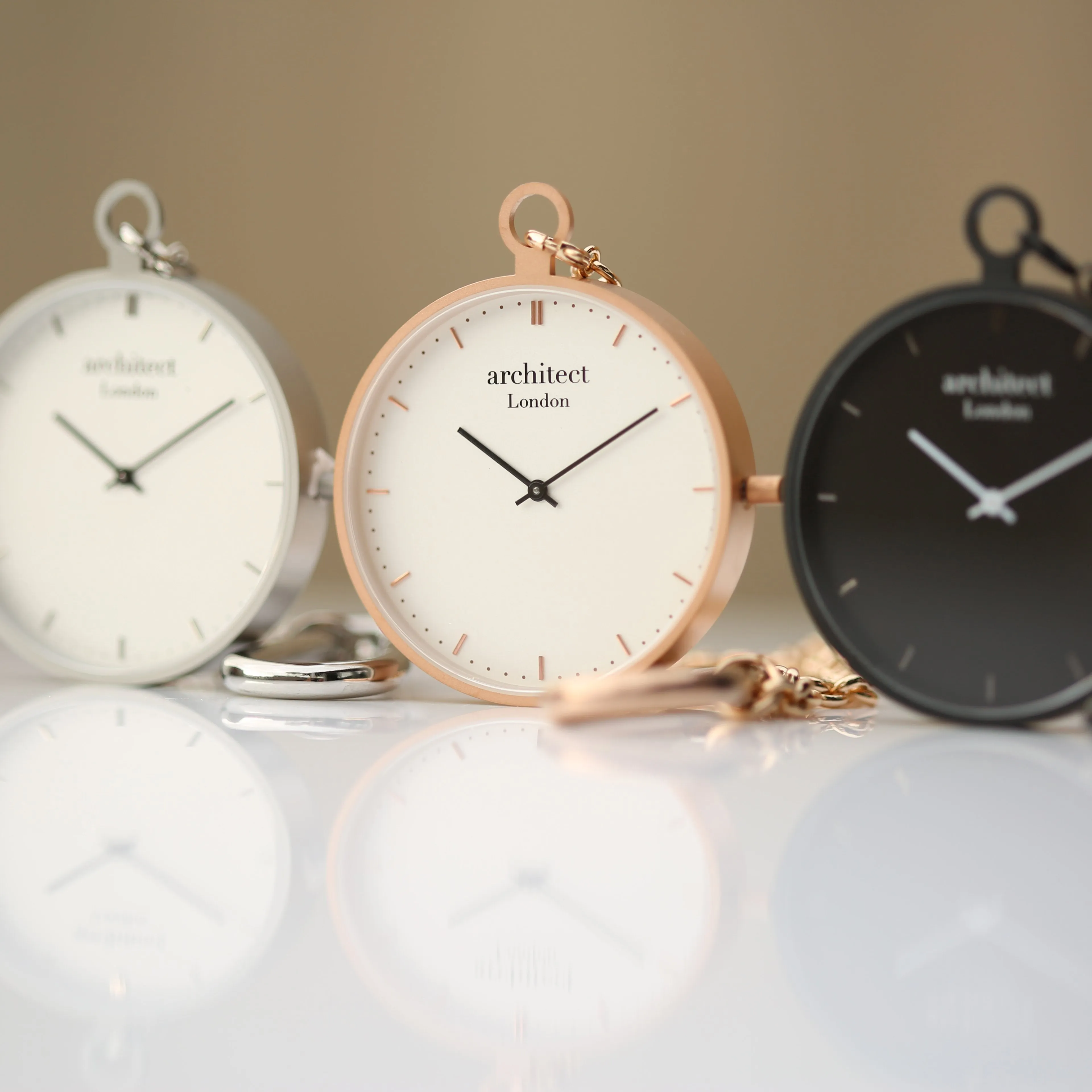 Personalised Modern Pocket Watch Rose Gold Handwriting Engraved