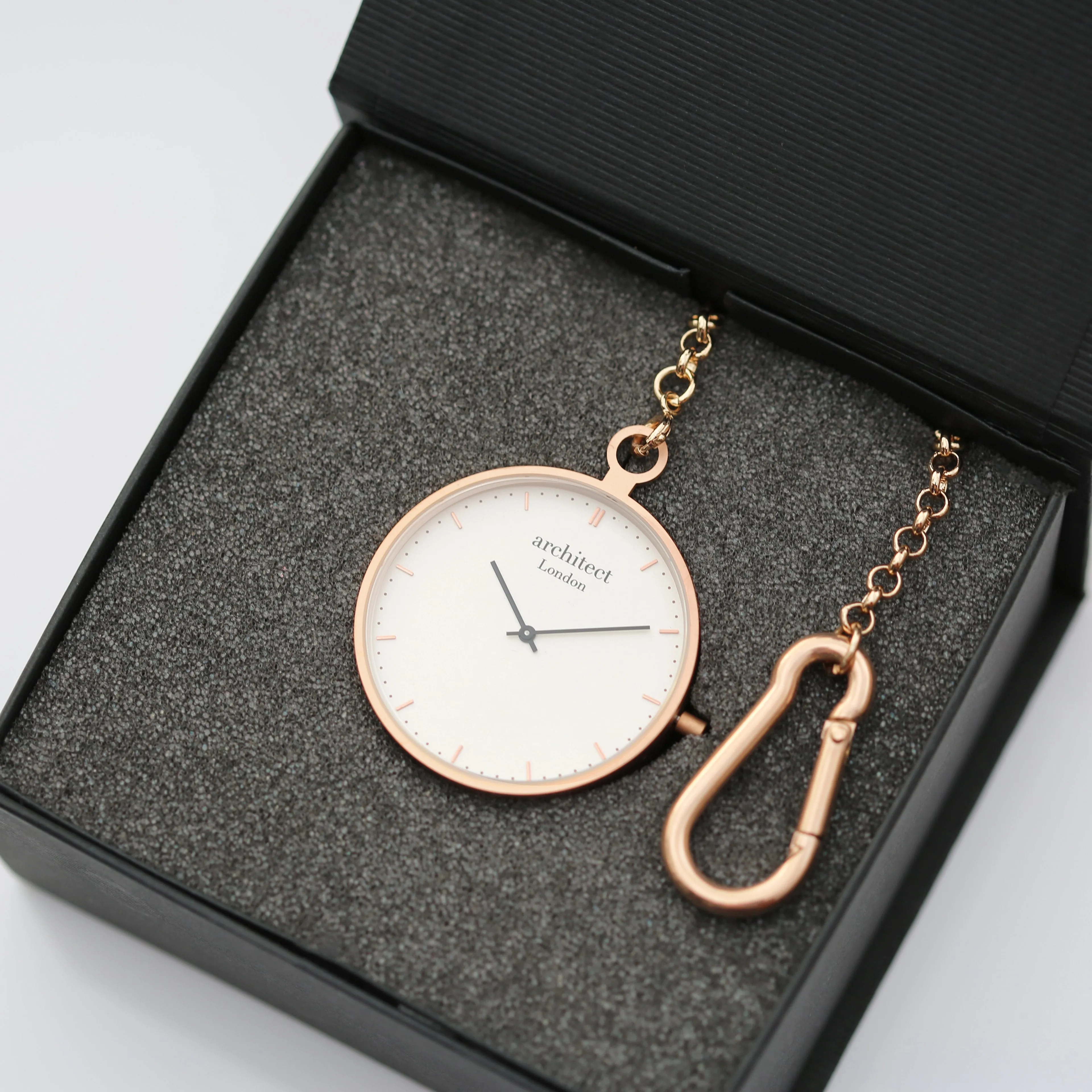 Personalised Modern Pocket Watch Rose Gold Handwriting Engraved