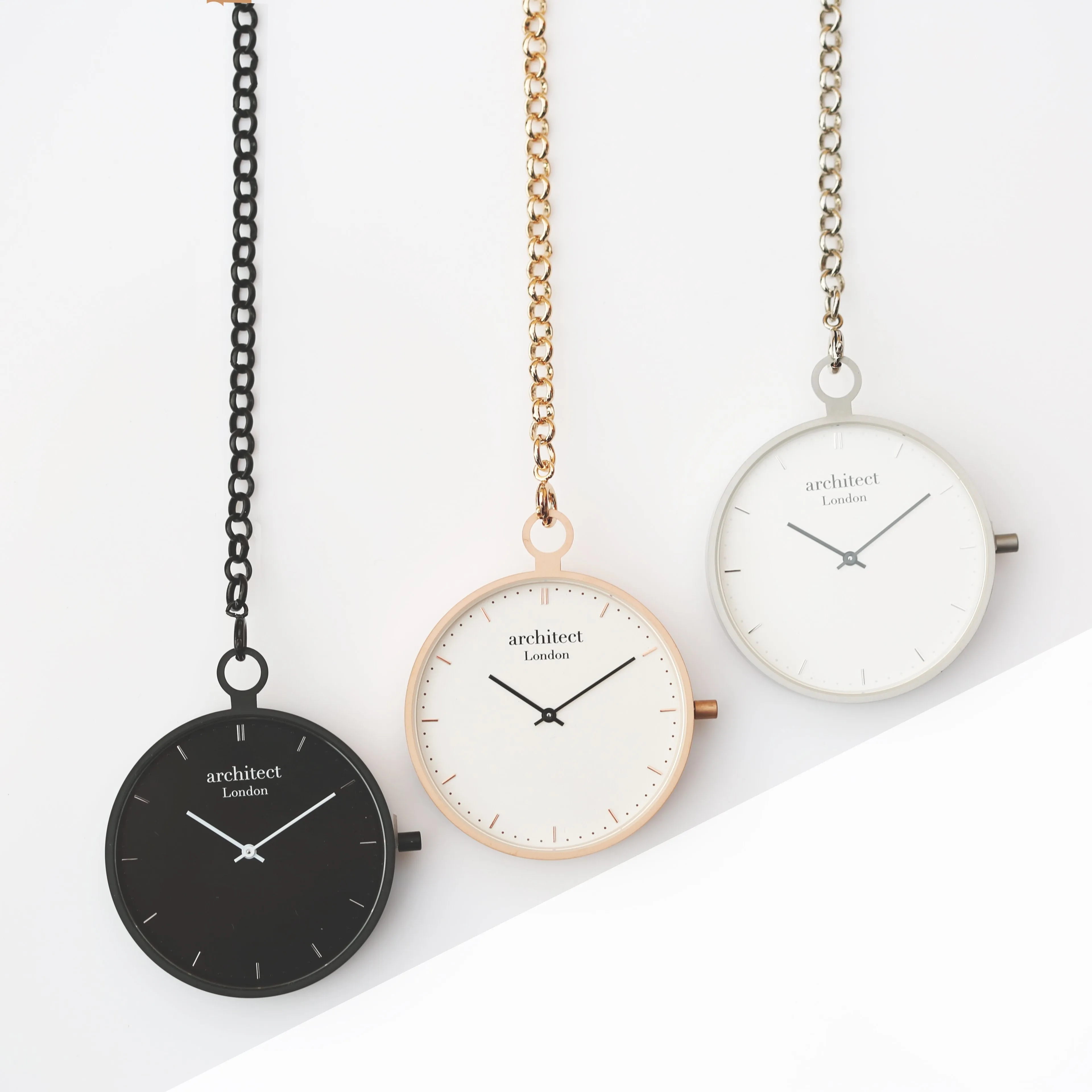 Personalised Modern Pocket Watch Rose Gold Handwriting Engraved