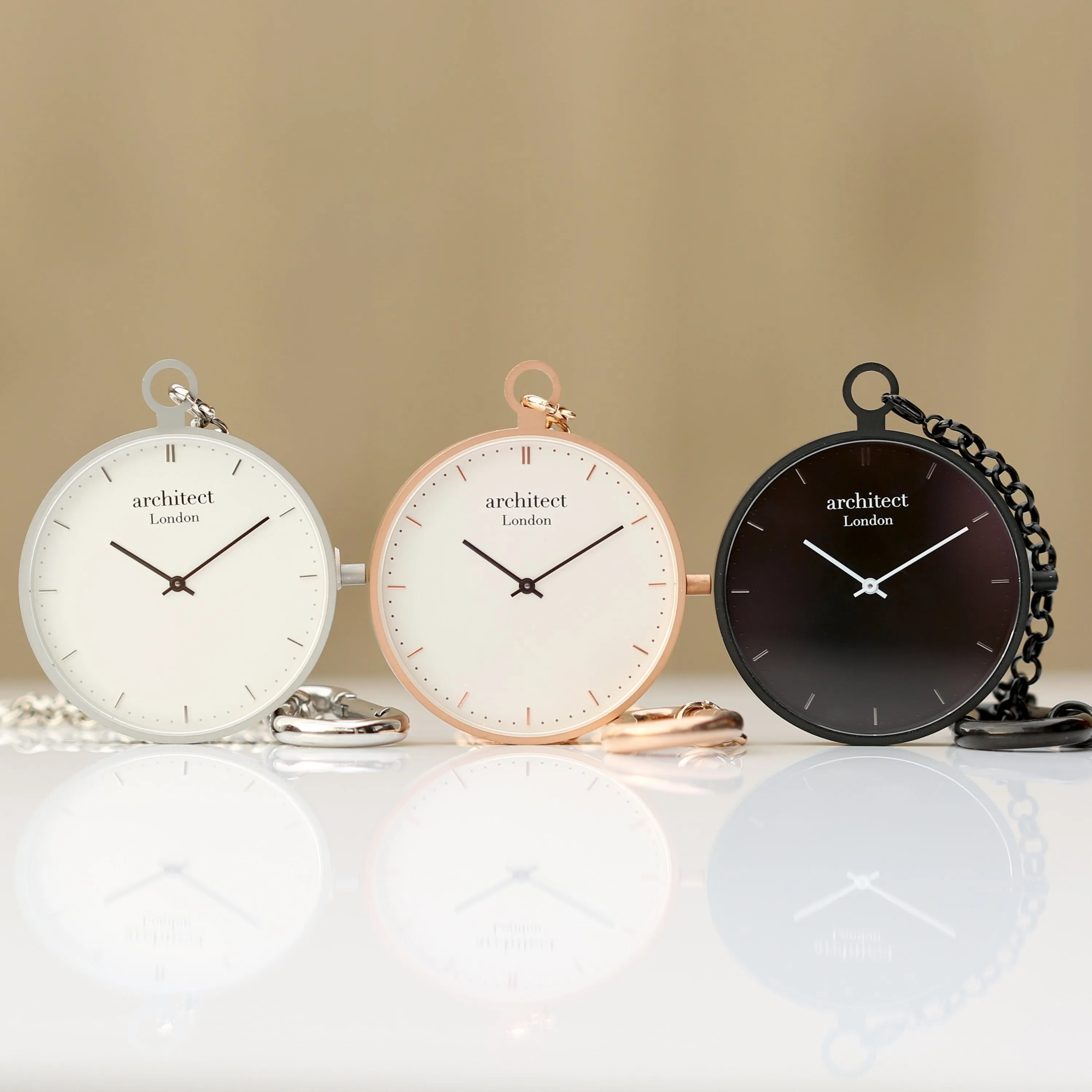 Personalised Modern Pocket Watch Rose Gold Handwriting Engraved