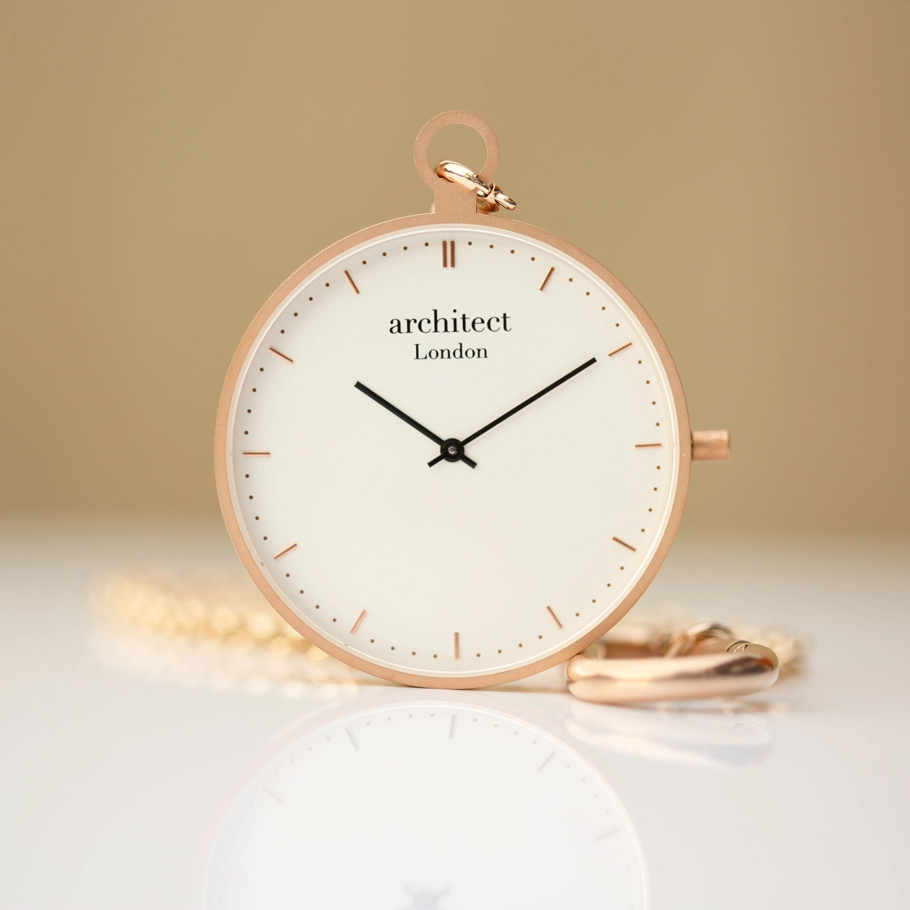 Personalised Modern Pocket Watch Rose Gold Handwriting Engraved