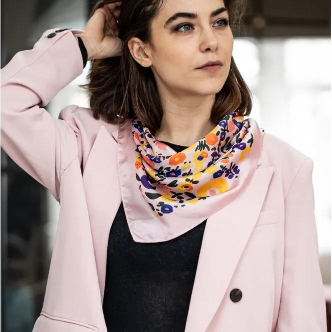 Personalised Name Floral Square Scarf