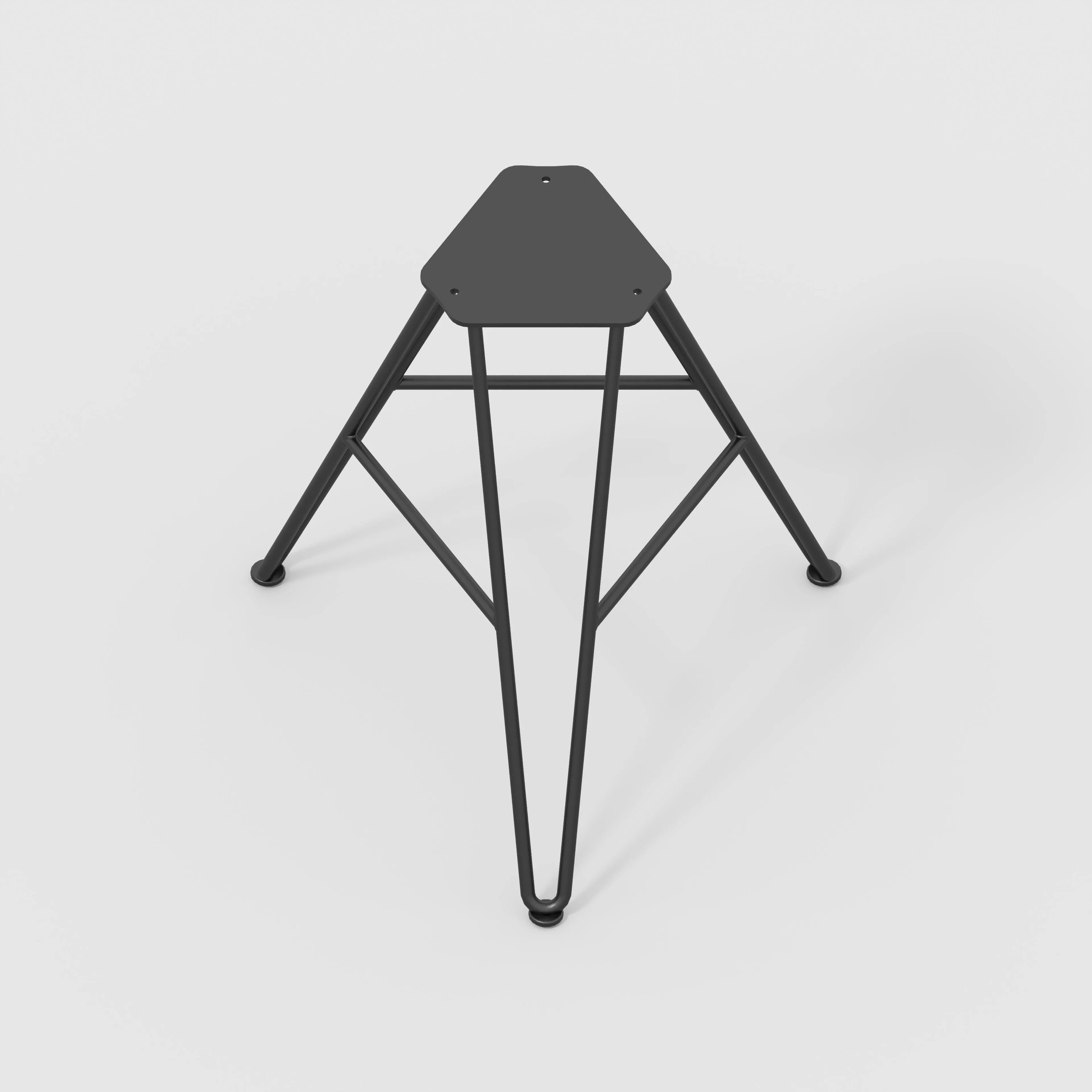 Plywood Stool with Black Hairpin Base - Plywood Birch