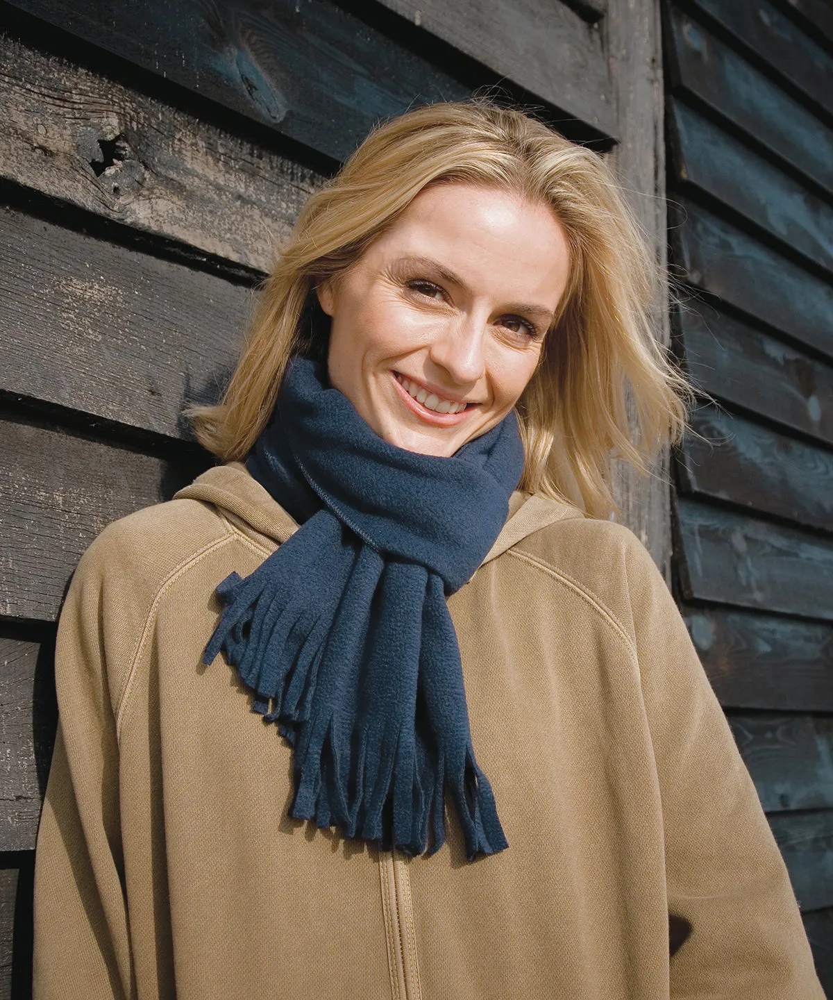 Polartherm tassel scarf | Navy