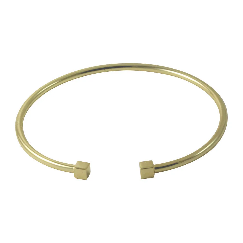 "QbK" Double Cube Cuff Bangle Gold-Dipped