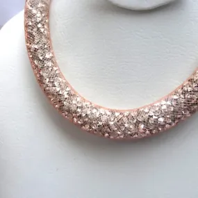 Rose Gold Swarovski Element Stardust Crystal Necklace Choker Magnetic closure