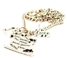 Santa's Sleigh With Reindeer Names Little Love Necklace