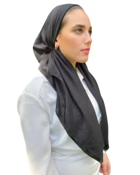 Scarf Bar Classic Solid Black Pre-Tied Bandanna with Full Grip