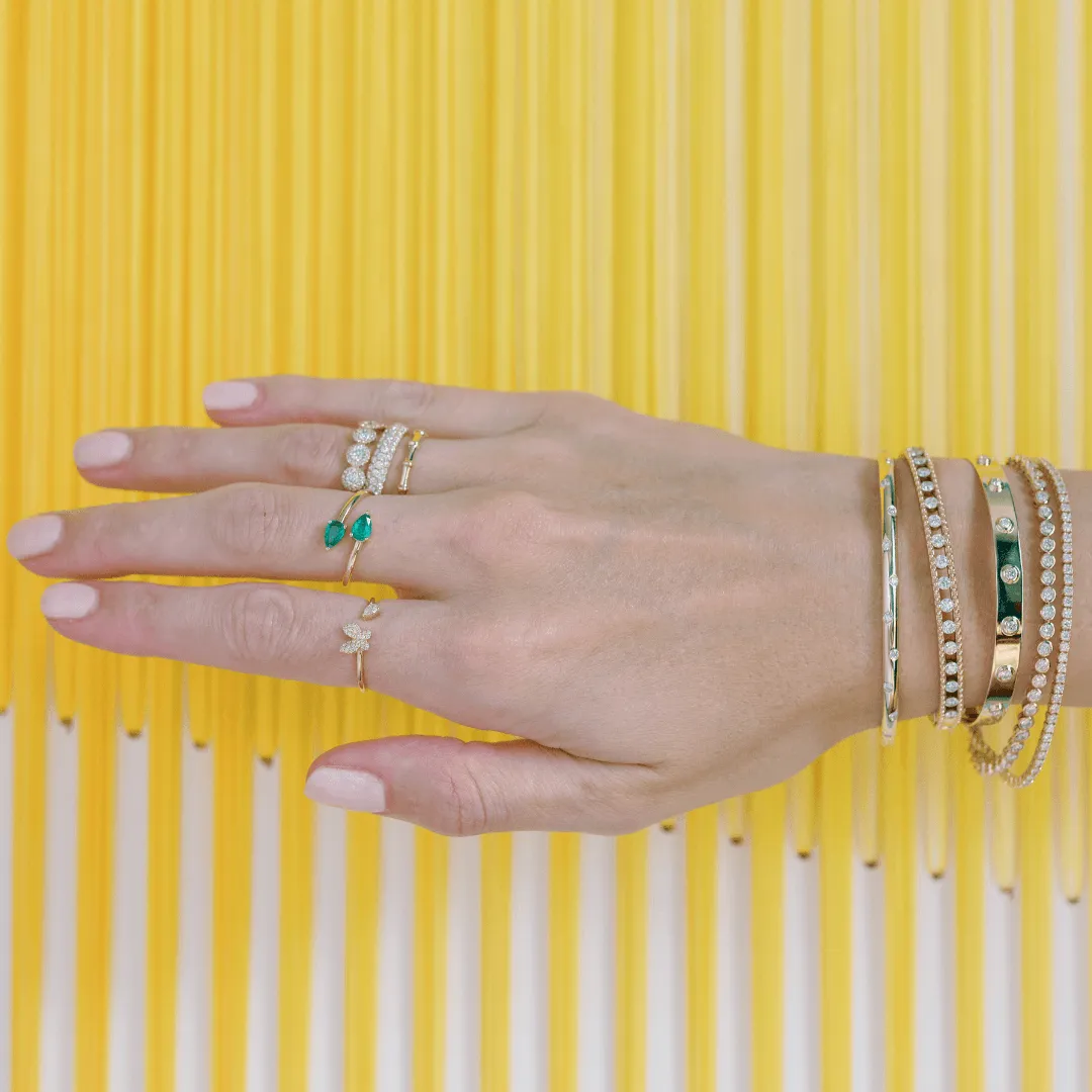 Scattered Diamond Inlay Bangle