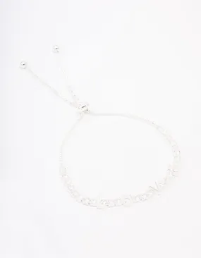 Silver Cubic Zirconia Love Bracelet