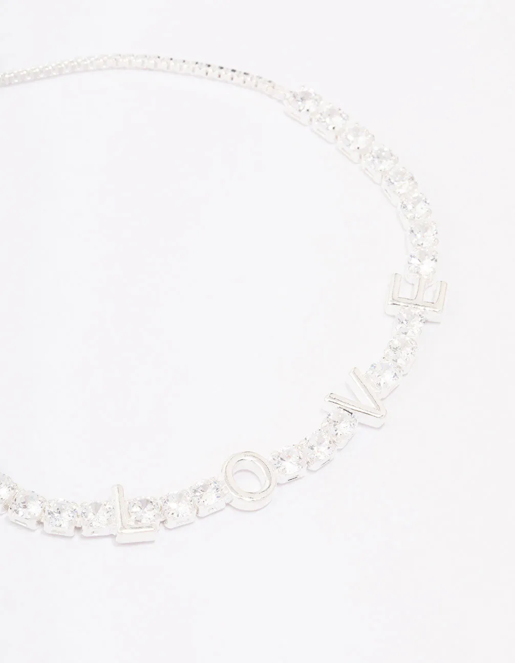 Silver Cubic Zirconia Love Bracelet