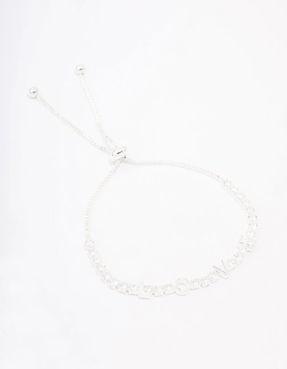 Silver Cubic Zirconia Love Bracelet