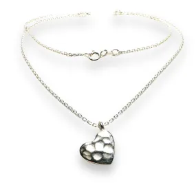Silver Heart Minimalist Necklace, Dainty Heart Necklace
