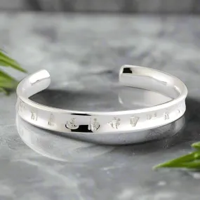 Silver History Of Ireland Torc Bangle
