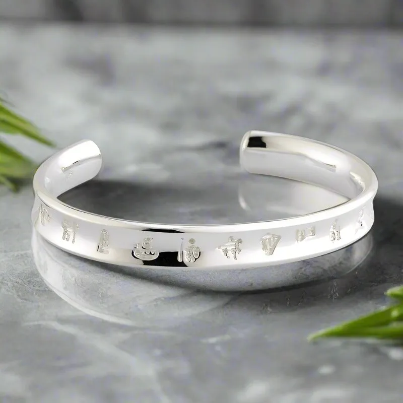 Silver History Of Ireland Torc Bangle