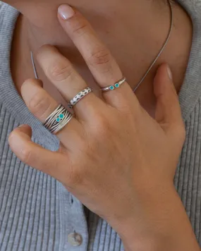 Silver Large Lines Ring