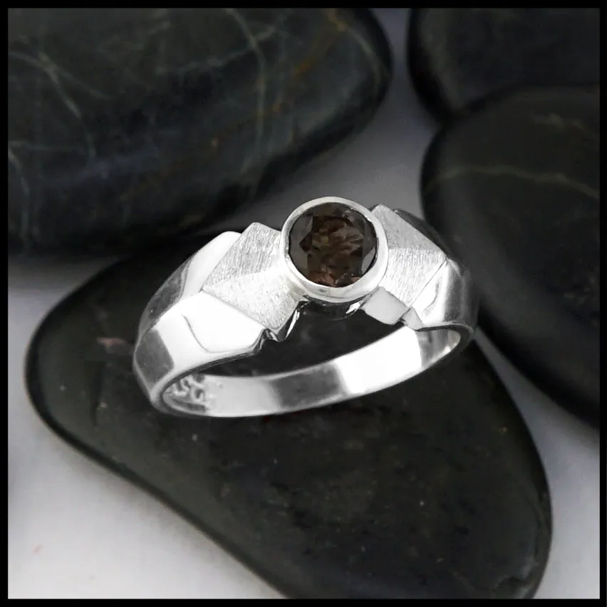 Silver Ring with Smokey Topaz