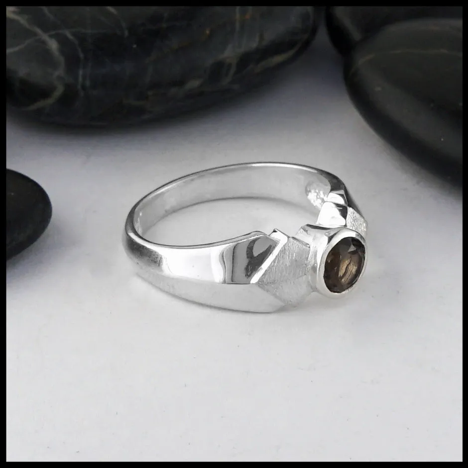 Silver Ring with Smokey Topaz