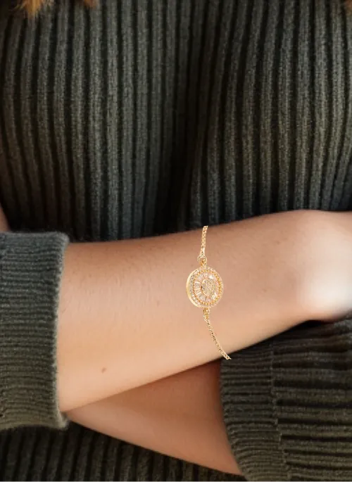 Small  Harper Crystal Adjustable Bracelet in Gold
