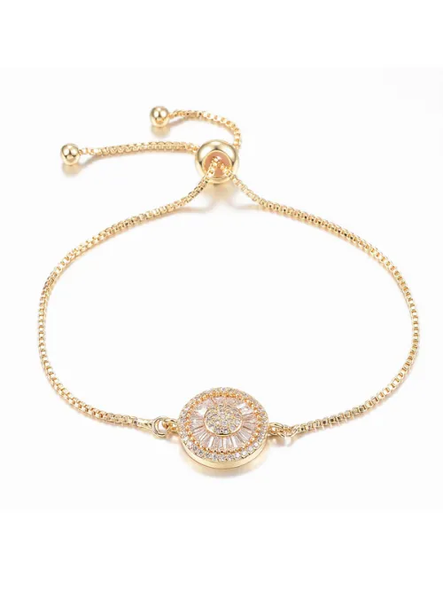 Small  Harper Crystal Adjustable Bracelet in Gold