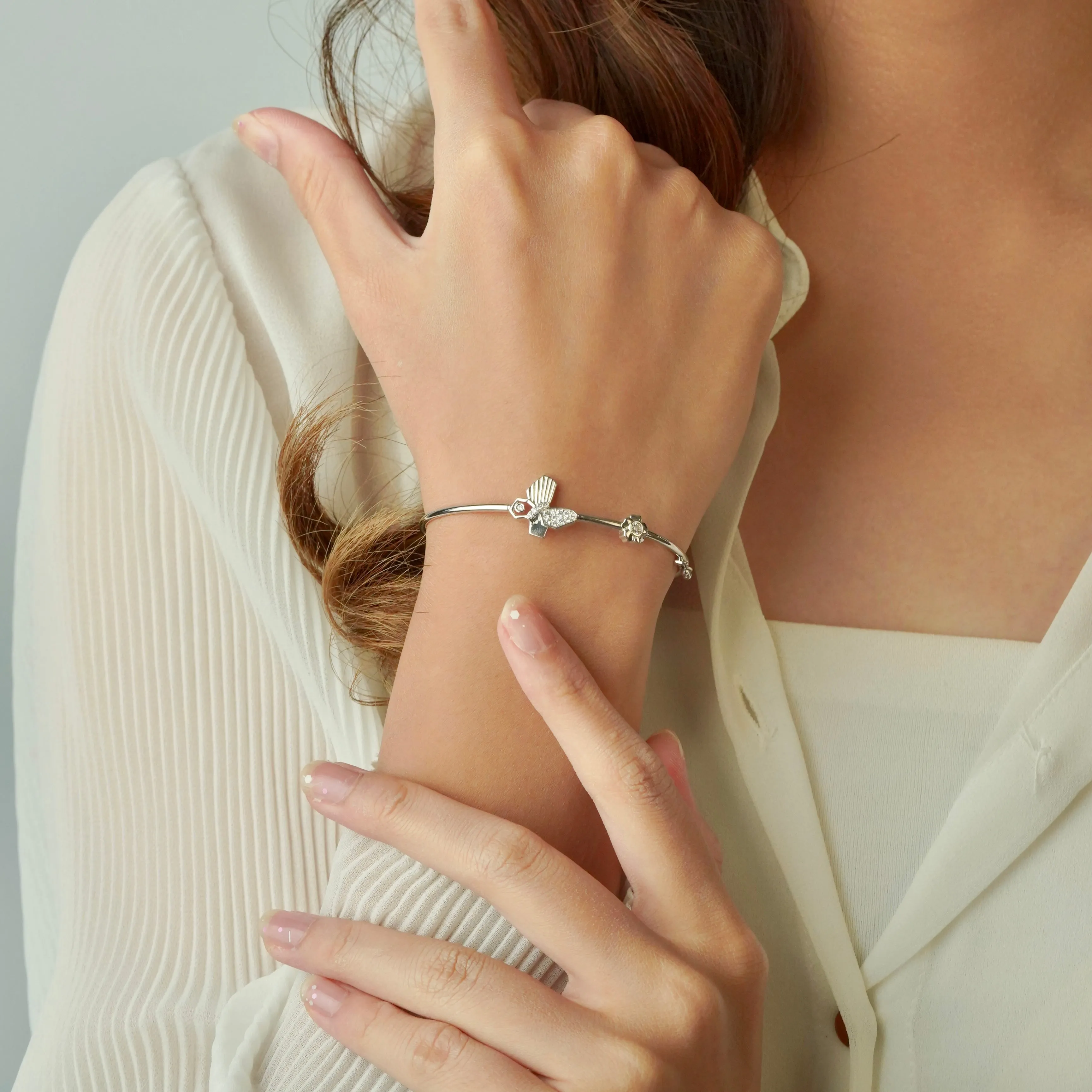 Sparkling Cubism Butterfly Bangle