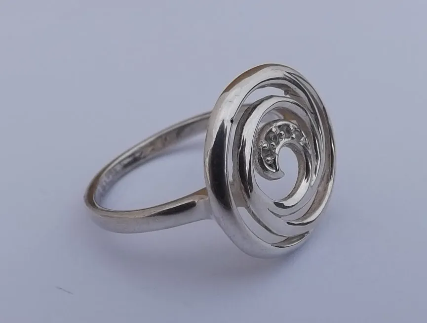 Spiral Sterling Silver Ring (size 9)