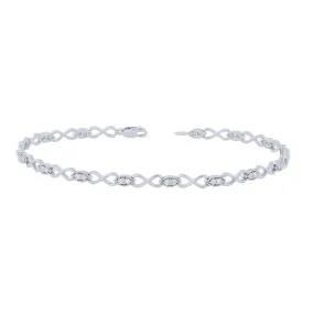 Sterling Silver 0.12Ctw Infinity Bracelet