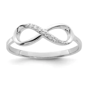 Sterling Silver CZ Infinity Ring