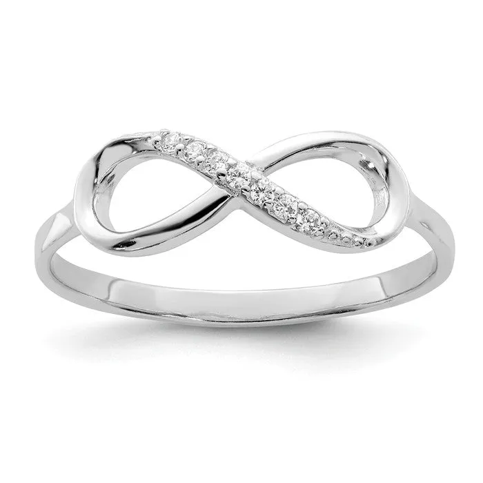 Sterling Silver CZ Infinity Ring