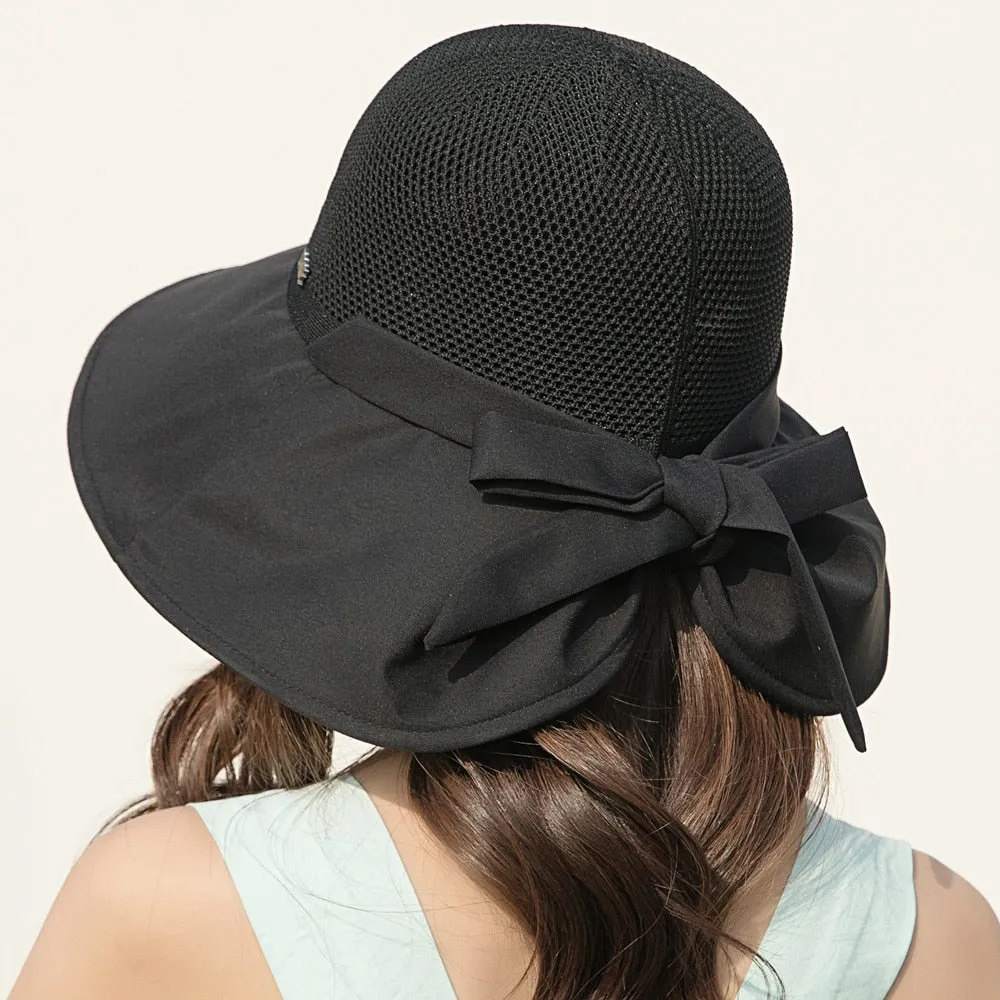 Summer Hats For Women Fashion Hollow Straw Hat  Bow Design Sun Hat Travel Beach Sun Cap