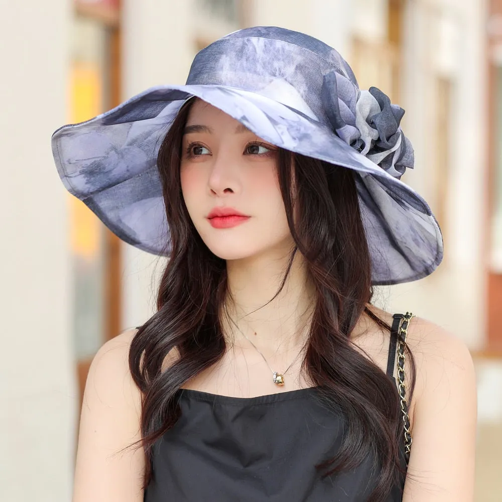 Summer Sun Hats For Women Fashion Bow Flower Design Beach Hat Outdoor Female Travel Cap
