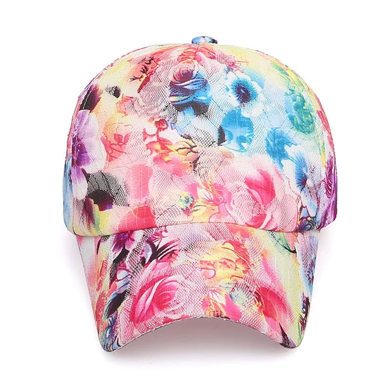 Summer Unisex lace floral print women Baseball Caps  Breathable Mesh Snapback Hats fashion Trucker Hats Cap Female
