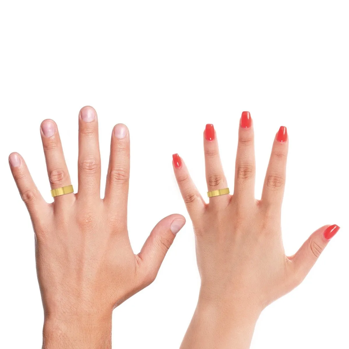 SUTTON | Blue & Yellow/Orange Wood, Gold Tungsten Ring, Brushed, Flat