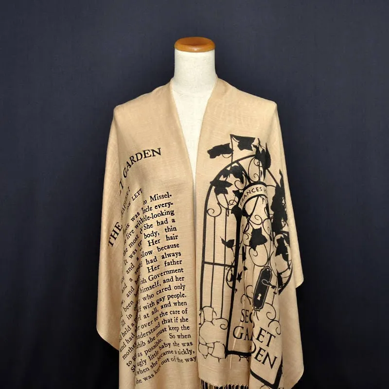 The Secret Garden Scarf Shawl Wrap. Book scarf, Literary scarf, Classic Literature, Frances Hodgson Burnett