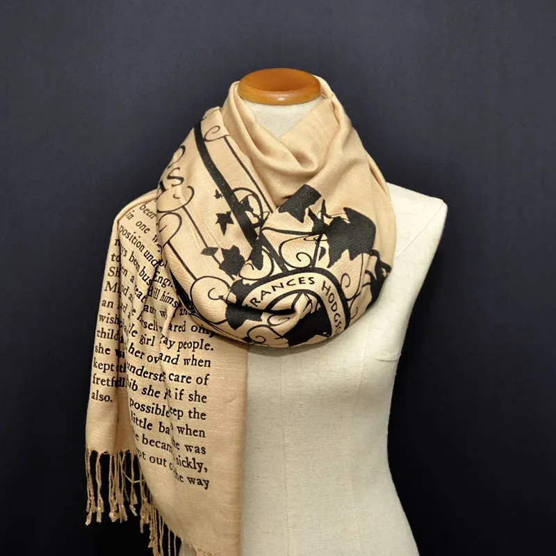 The Secret Garden Scarf Shawl Wrap. Book scarf, Literary scarf, Classic Literature, Frances Hodgson Burnett