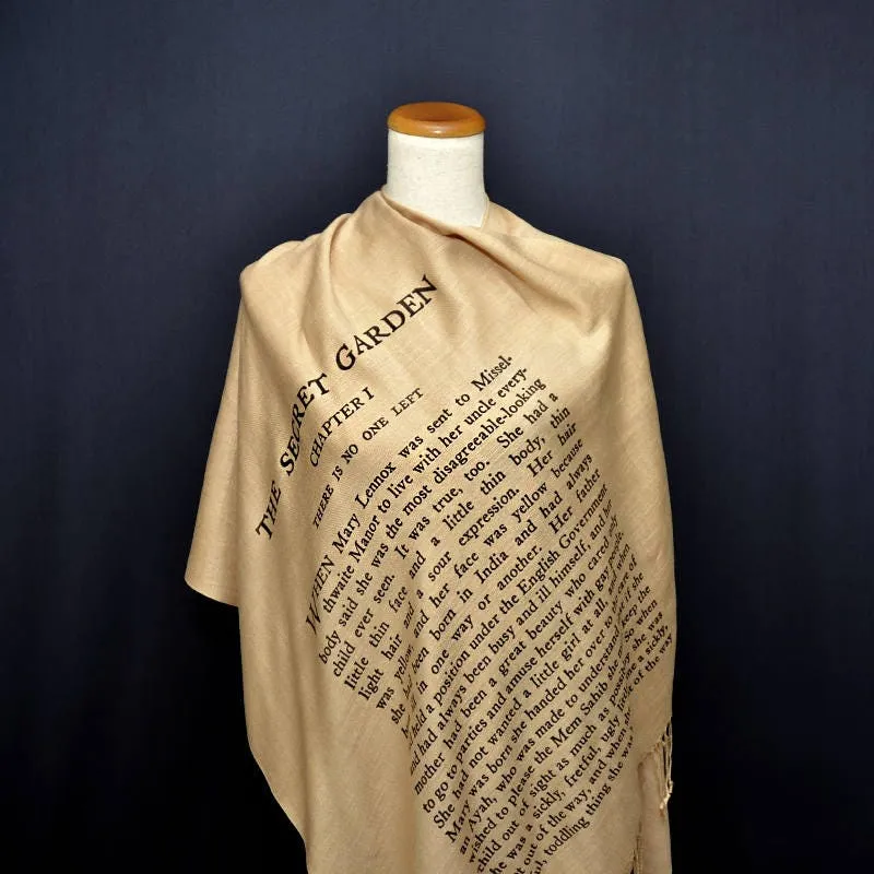 The Secret Garden Scarf Shawl Wrap. Book scarf, Literary scarf, Classic Literature, Frances Hodgson Burnett