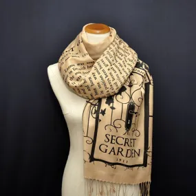 The Secret Garden Scarf Shawl Wrap. Book scarf, Literary scarf, Classic Literature, Frances Hodgson Burnett