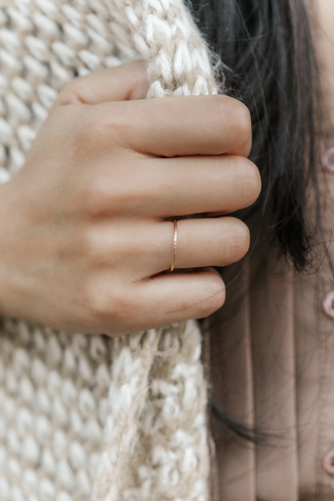 Thin Gold Sparkle Ring