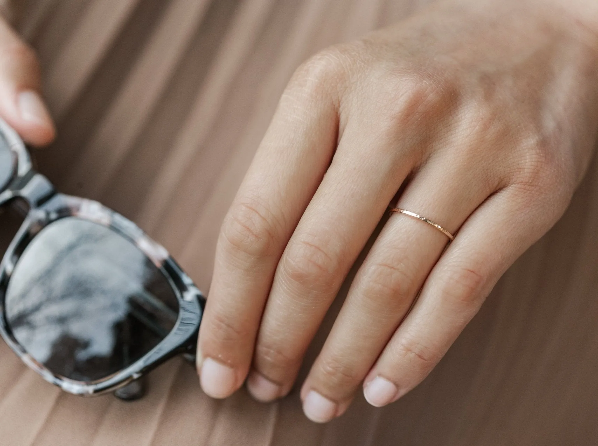 Thin Gold Sparkle Ring