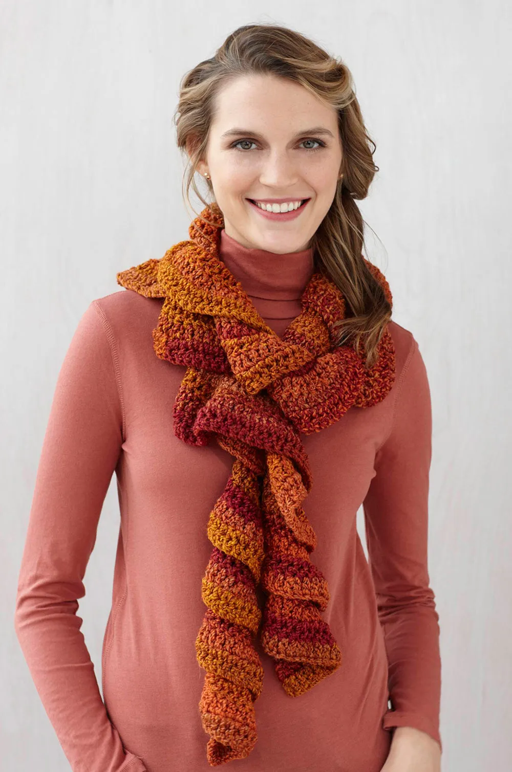Tweed Ruffle Scarf Pattern (Crochet) - Version 2