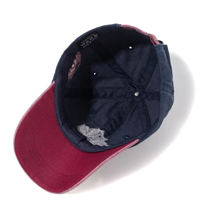 Unisex Washed Cotton Vintage Cap Canada Big Maple Leaf Embroidery Baseball Cap Men And Women Outdoor Sports Hats