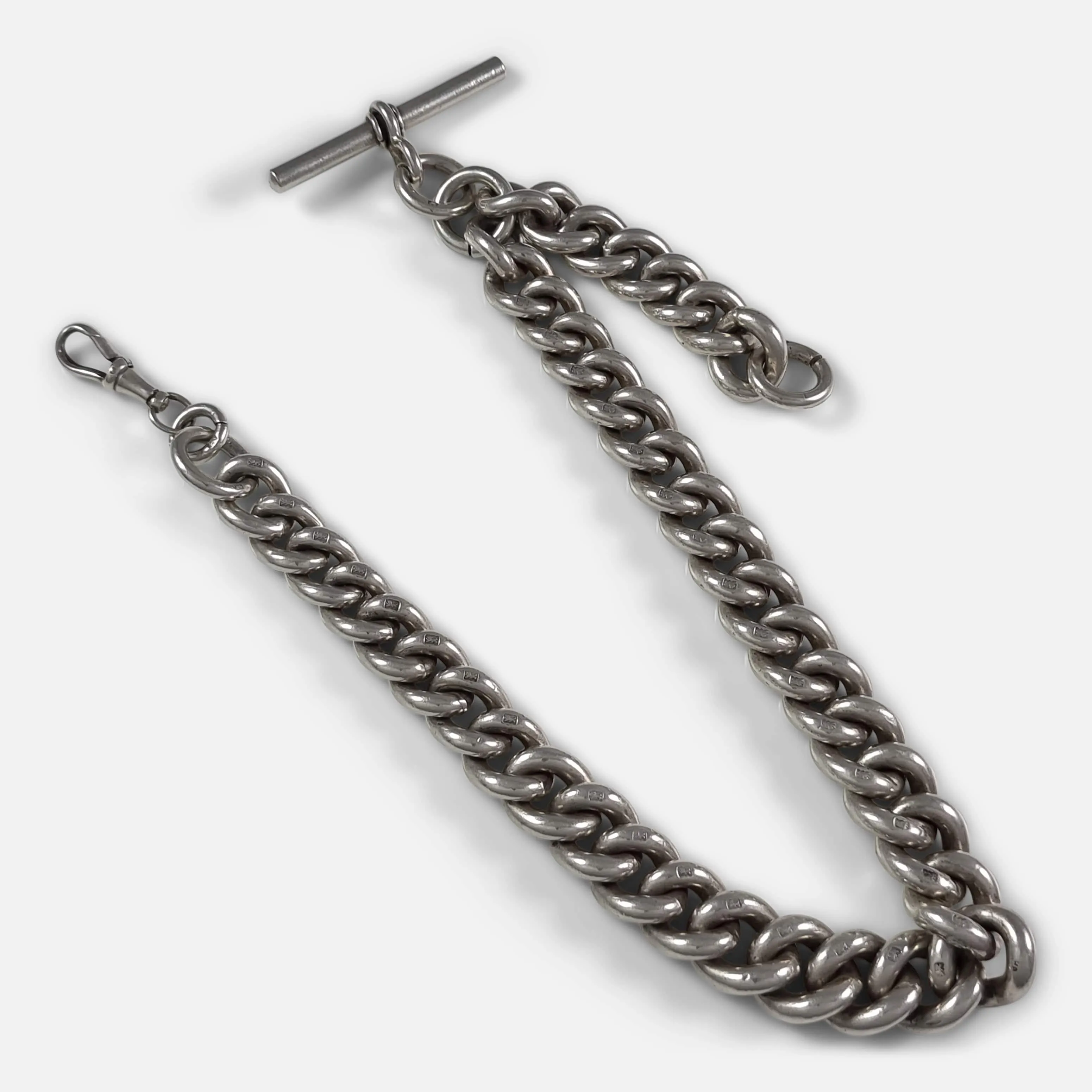 Victorian Silver Goliath Albert Watch Chain - 193.7grams